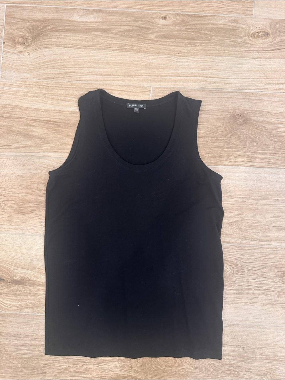 Eileen Fisher Black Scoop Neck Sleeveless Tank